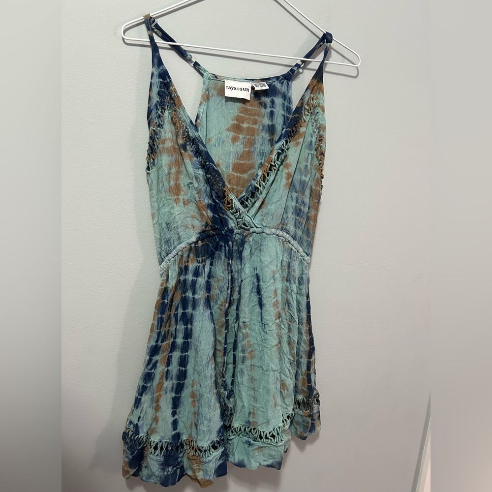 Raya Sun Tie-Dye Sleeveless Long Flowy Shirt/Mini Dress